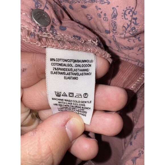 We The Free People Pants Womens 26 (26x26) Pink Corduroy Mid Rise Skinny Raw Hem - Picture 7 of 10